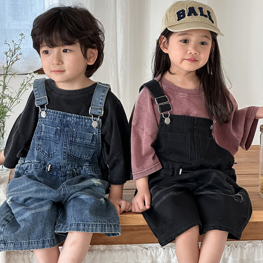 Kids Outdoor Overalls - 2026 Yaz Unisex Çocuk Denim Tulumu