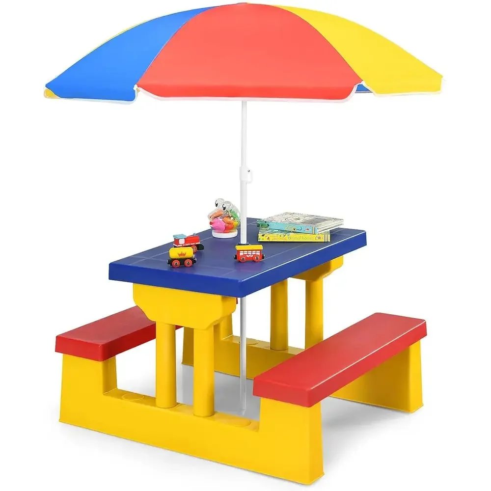 Çok Renkli Açık Hava Çocuk Pik - Kids Outdoor Bench With Umbrella incelemesi ve fiyatı