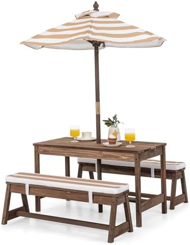 Çocuk Piknik Masası, Çıkarılab - Kids Outdoor Bench With Umbrella incelemesi ve fiyatı
